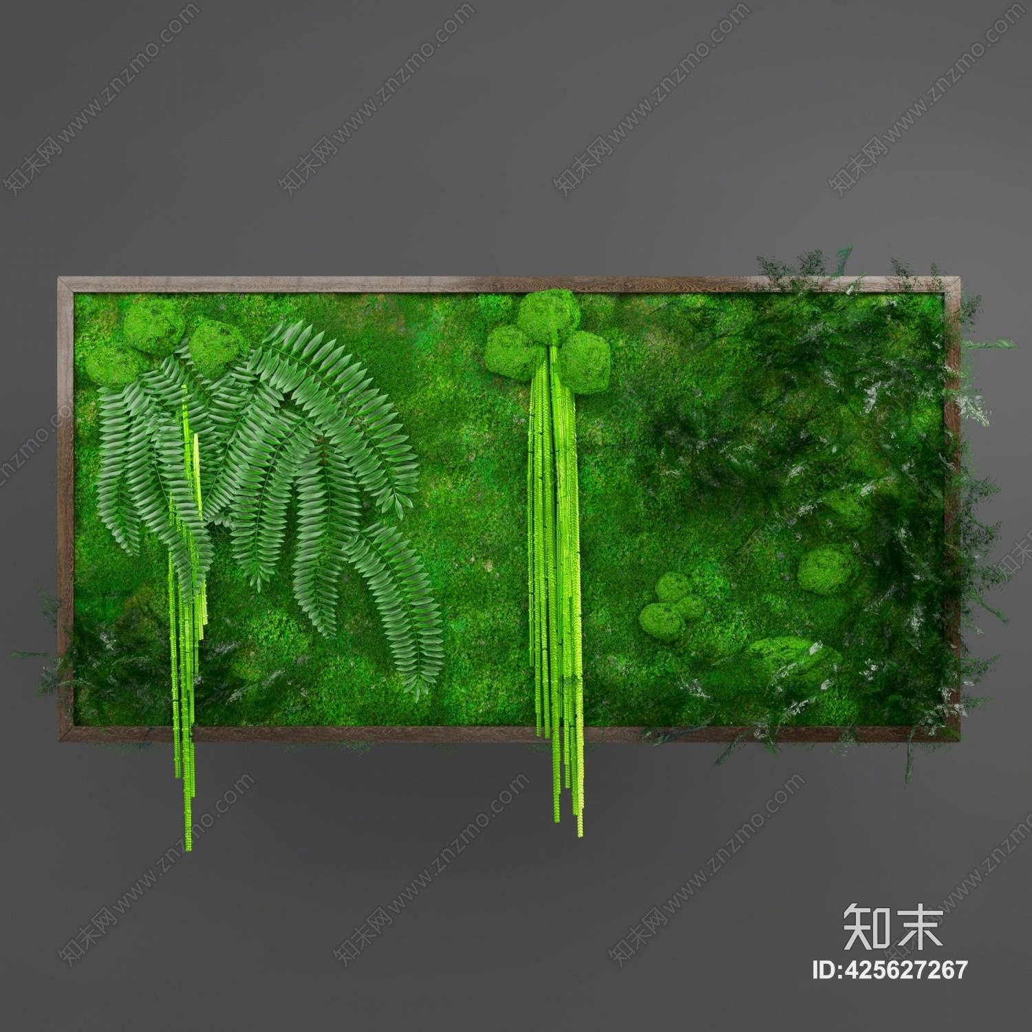 现代绿植墙3D模型下载【ID:425627267】