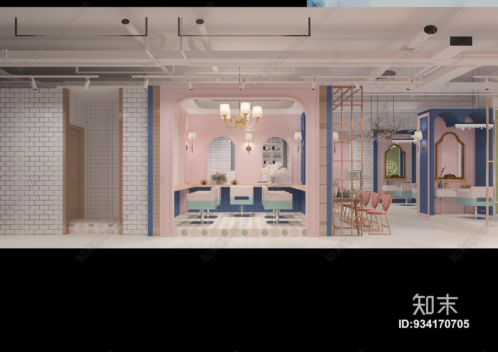 北欧网红理发店3D模型下载【ID:934170705】