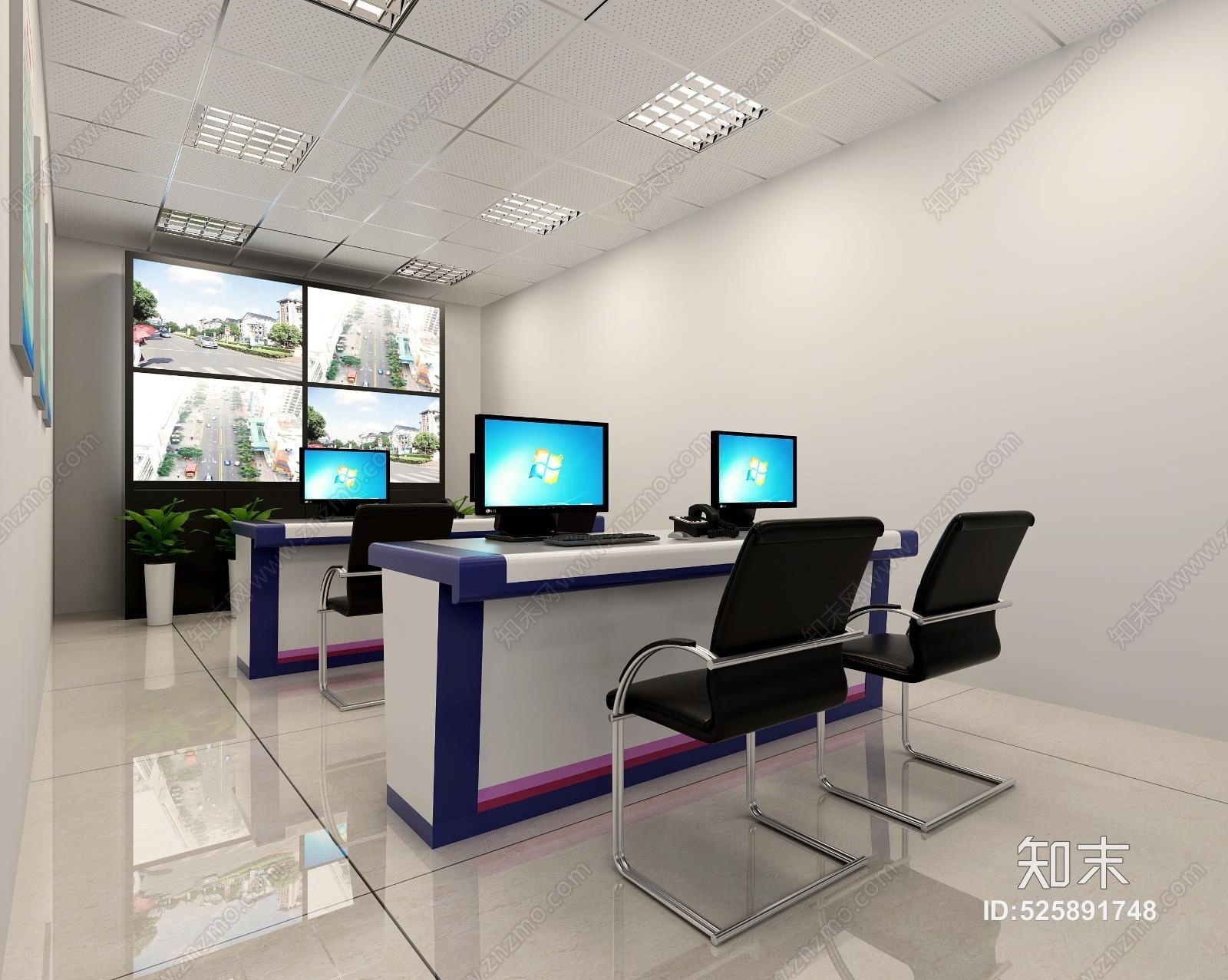 现代监控室3D模型下载【ID:525891748】