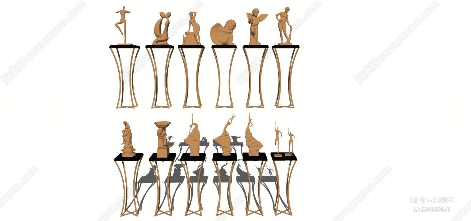 现代金属饰品摆件1编钟SU模型下载【ID:930643676】