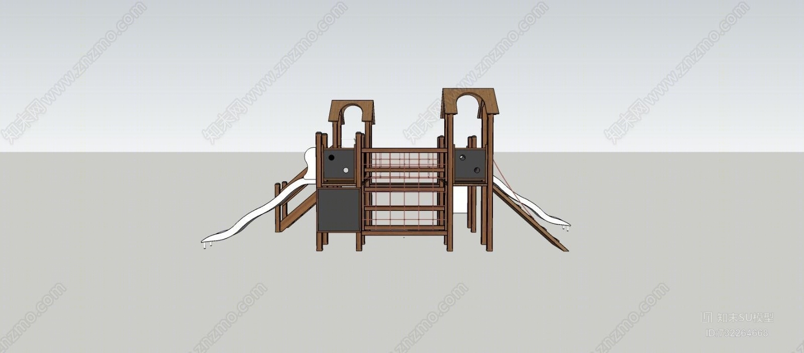 儿童滑滑梯模型室外SU模型下载【ID:732264668】