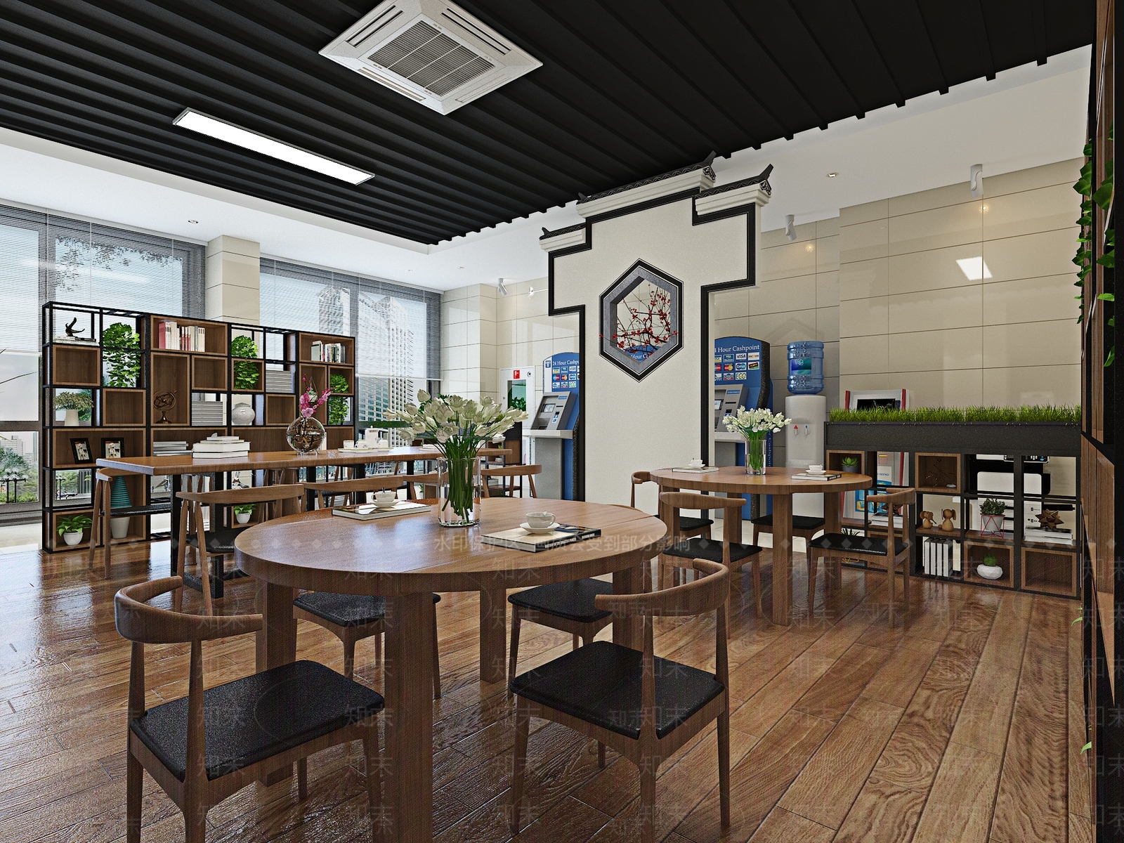 新中式图书馆3D模型下载【ID:833464224】