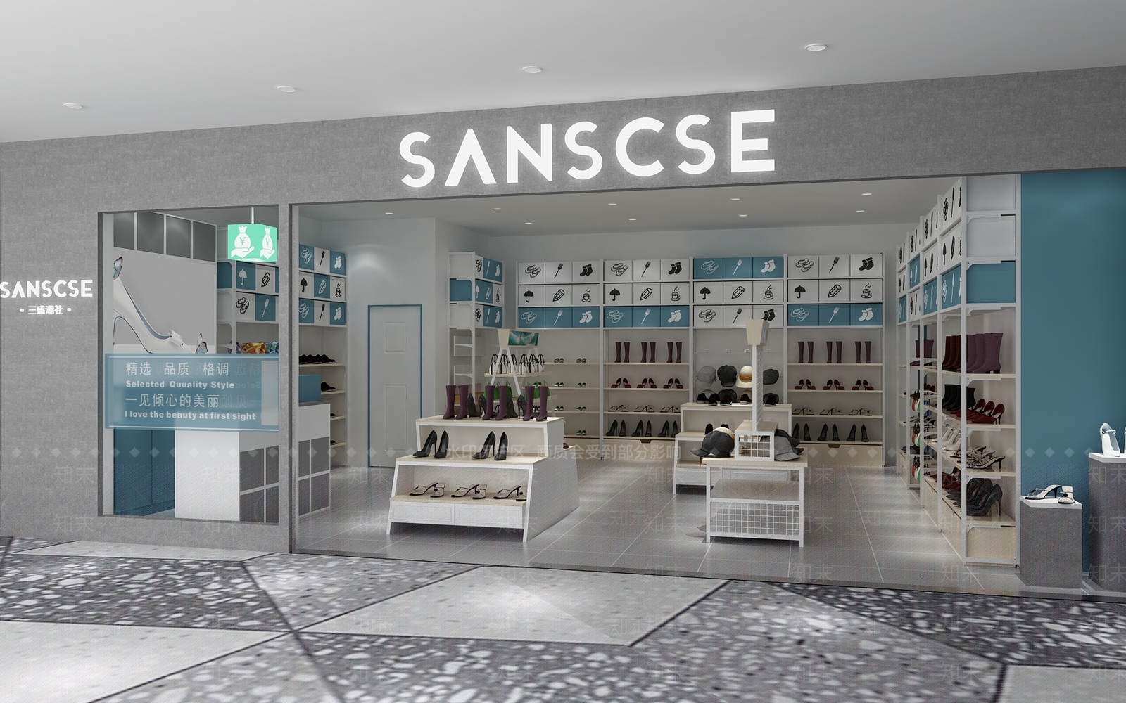 北欧小清新鞋店3D模型下载【ID:732428783】