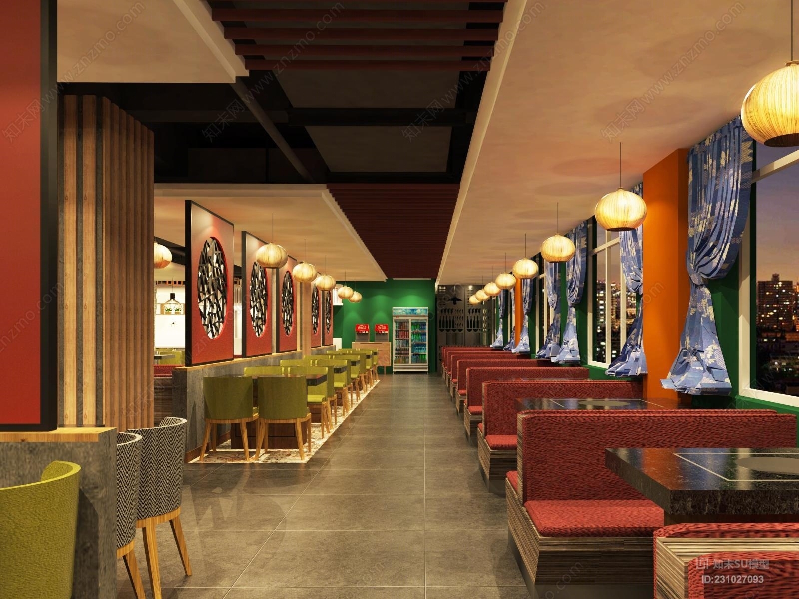 现代火锅店SU模型下载【ID:231027093】