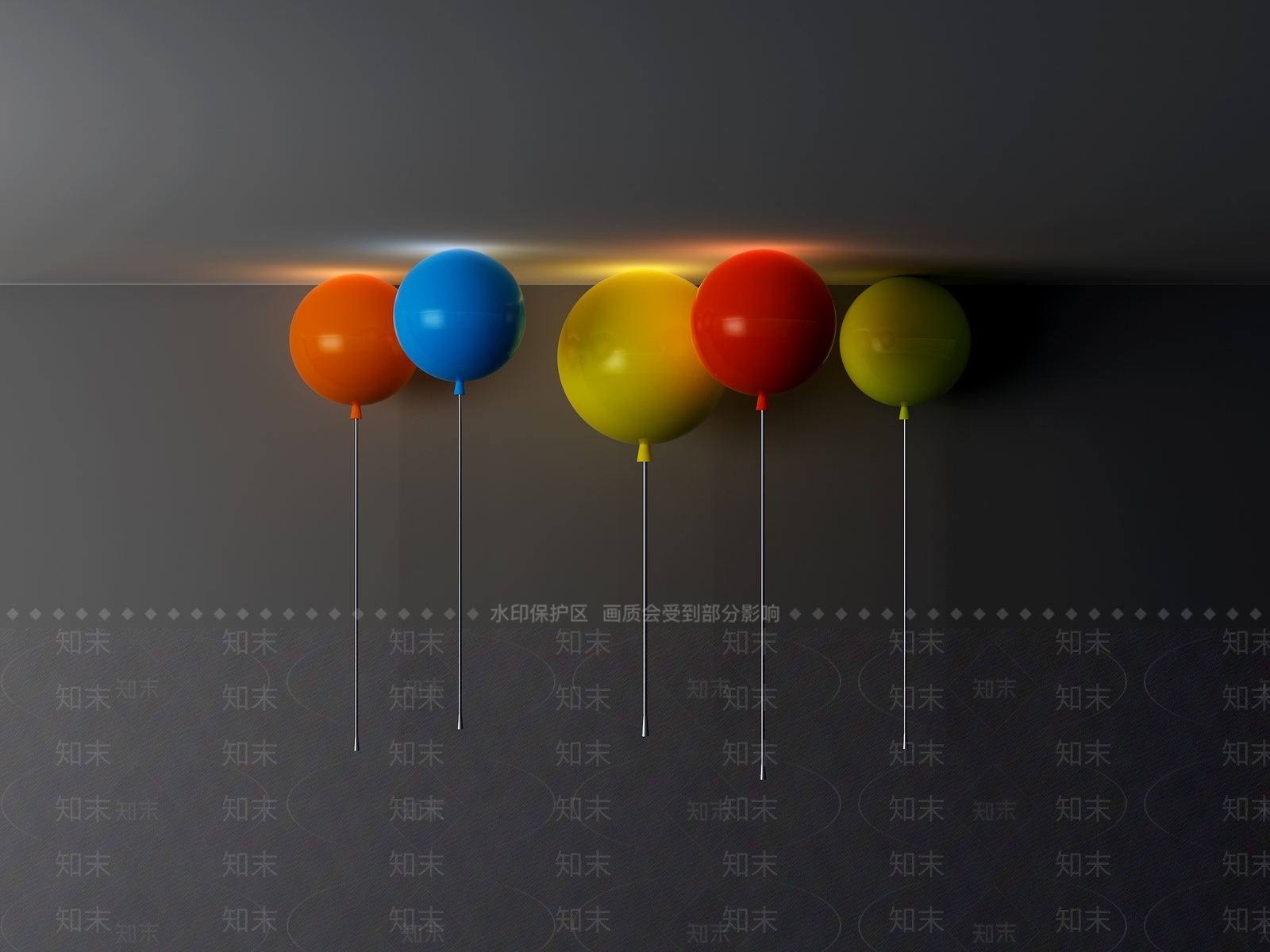 现代儿童气球灯3D模型下载【ID:533165811】