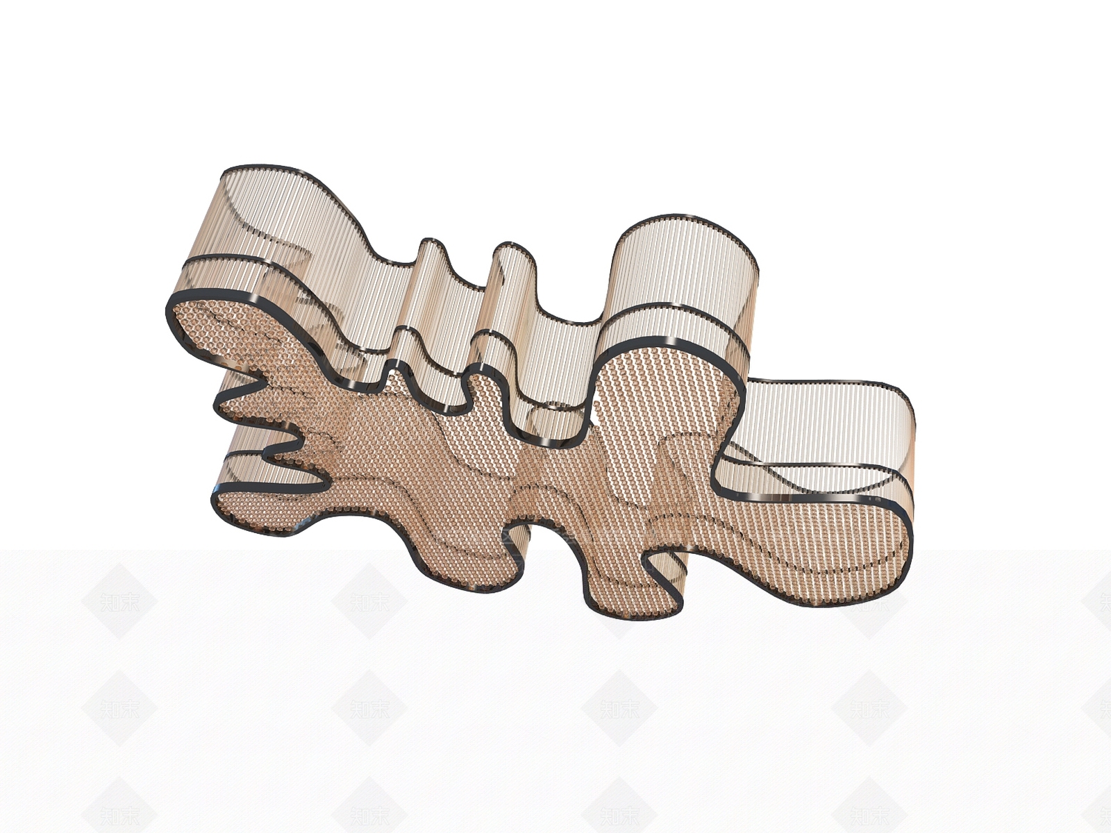 现代异形大型水晶吊灯组合3D模型下载【ID:532450895】