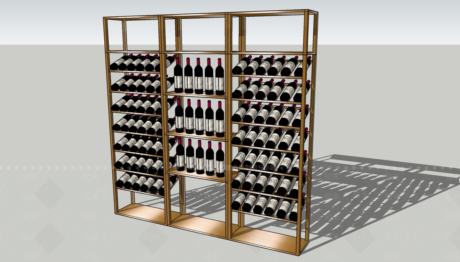 现代红酒架子SU模型下载【ID:932501614】