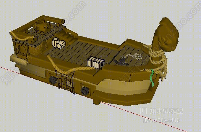 卡通风格船模型SU模型下载【ID:625824413】