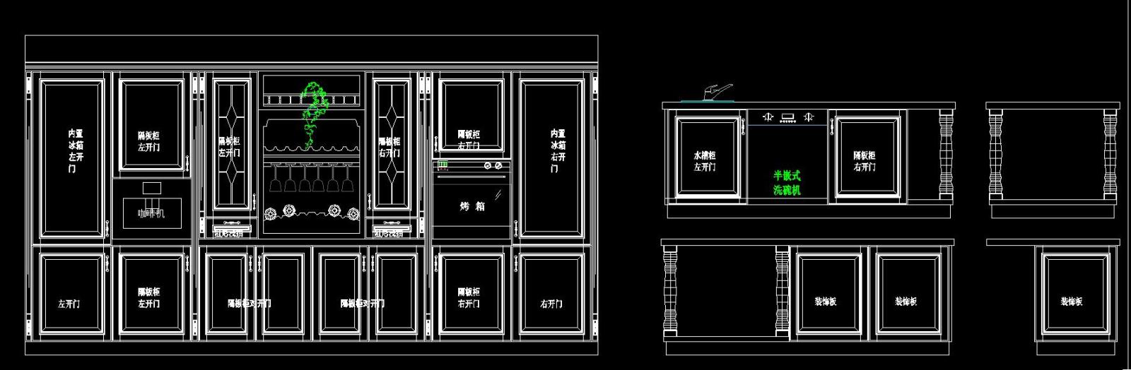 整体厨柜施工图下载【ID:931321456】