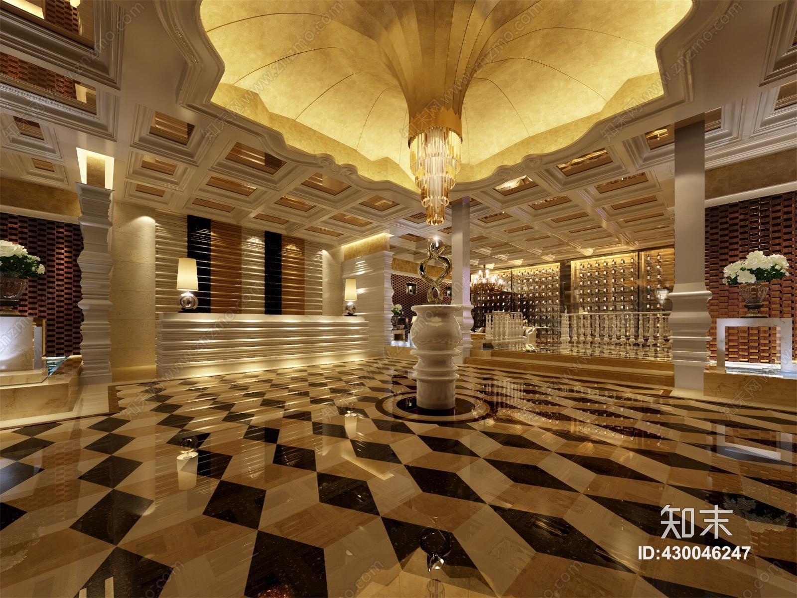 其它酒店大堂过道玄关3D模型下载【ID:430046247】