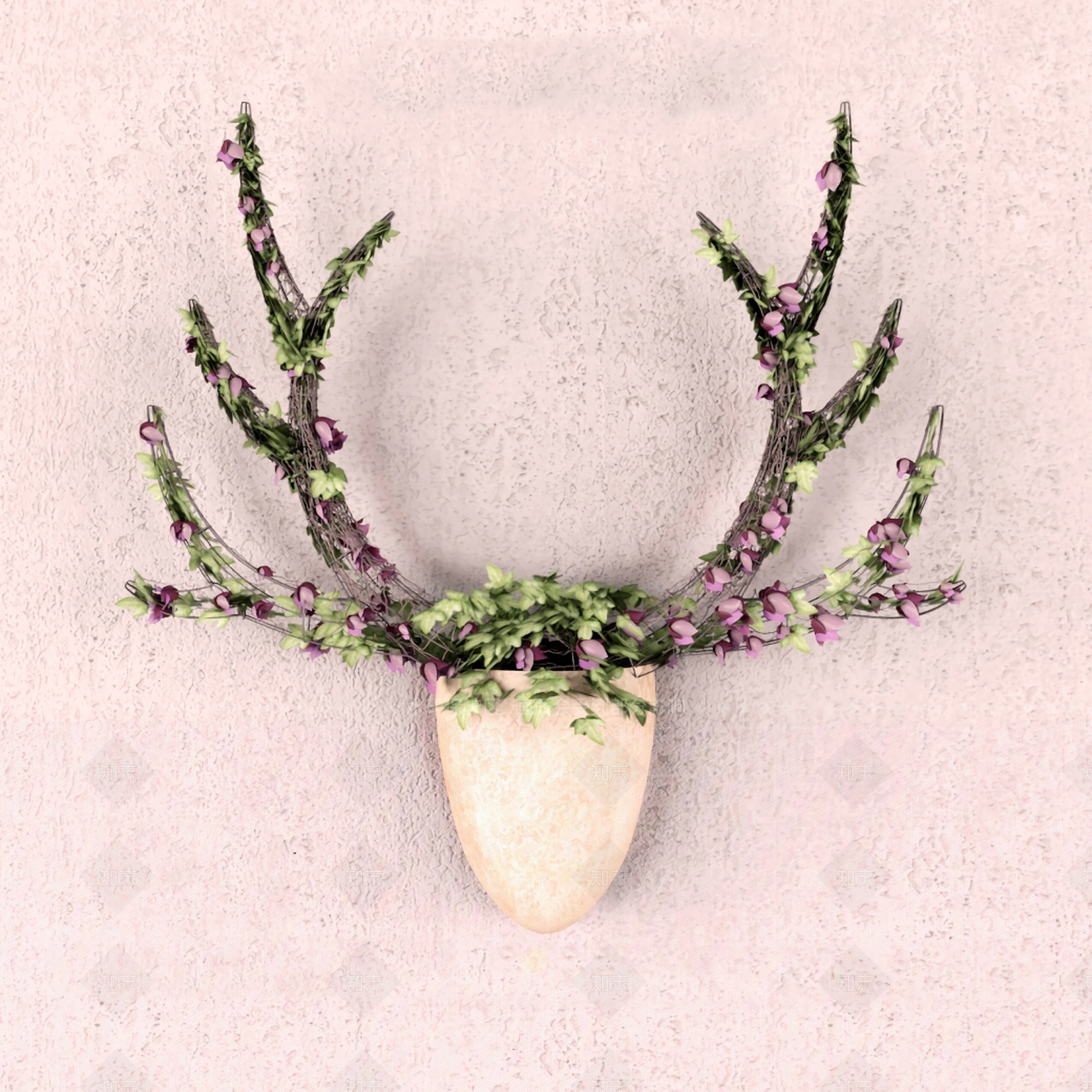 北欧鹿头墙饰3D模型下载【ID:233465517】