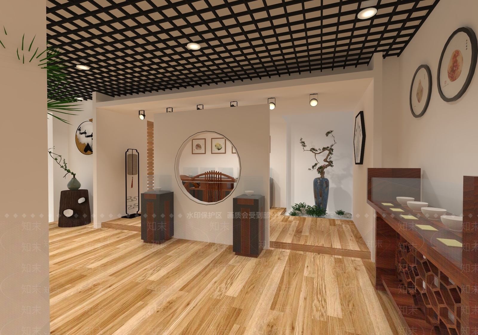 现代雨花石展厅SU模型下载【ID:232191991】