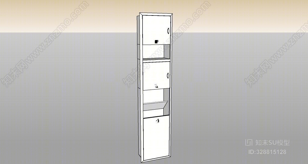 隐藏式卫生间垃圾桶烘干机纸巾盒打火机SU模型下载【ID:328815128】
