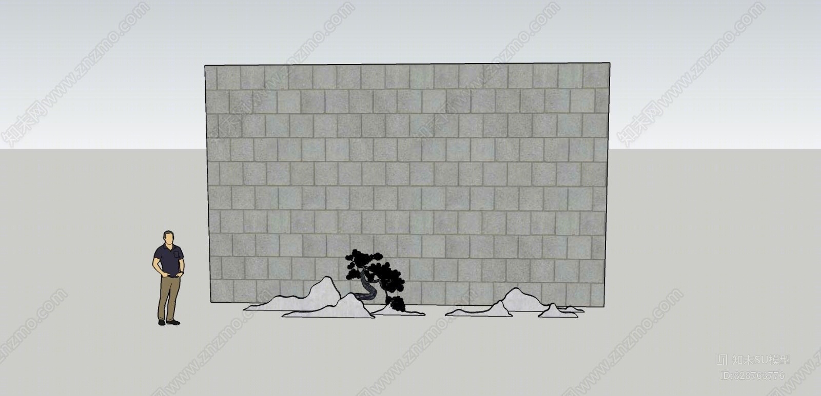 石块造景SU模型下载【ID:828763776】