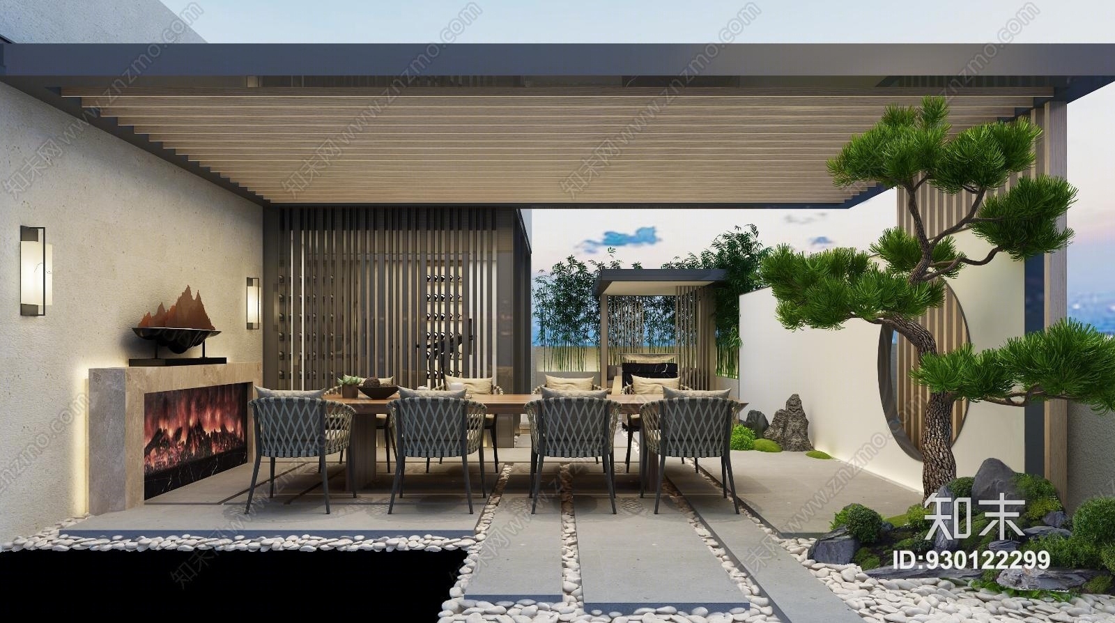 现代庭院空中花园3D模型下载【ID:930122299】