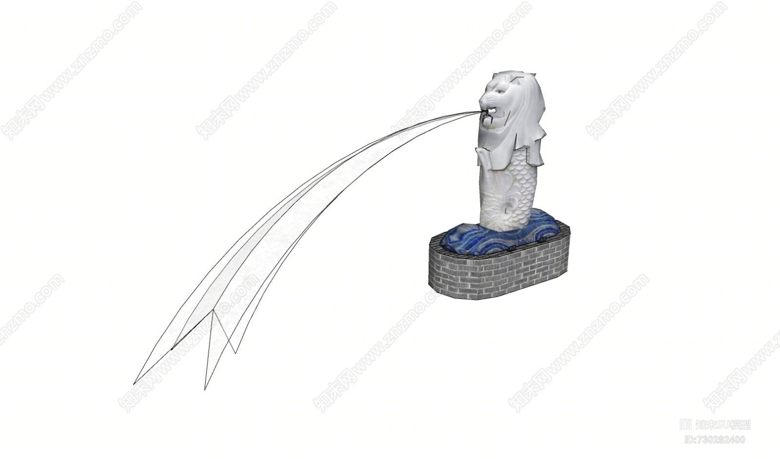 喷泉水景雕塑SU模型下载【ID:730282400】