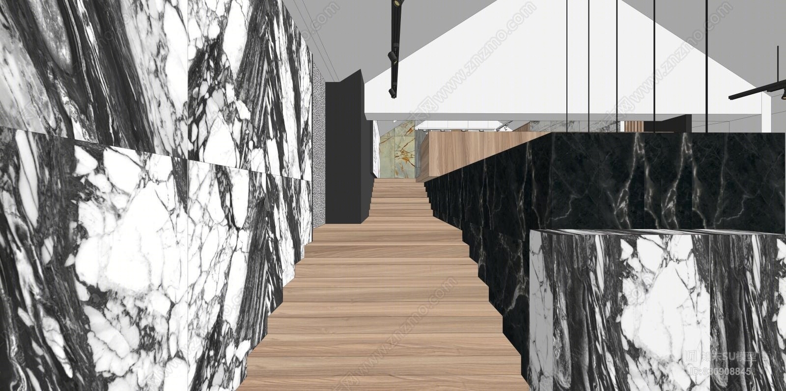 现代奢华地板展厅SU模型下载【ID:830908845】