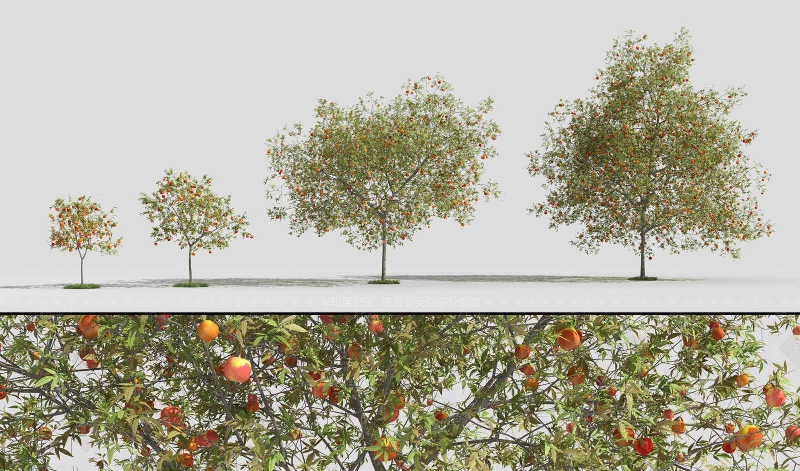现代树,苹果树,果树,景观树,花草,花园,庭院树3D模型下载【ID:330031679】