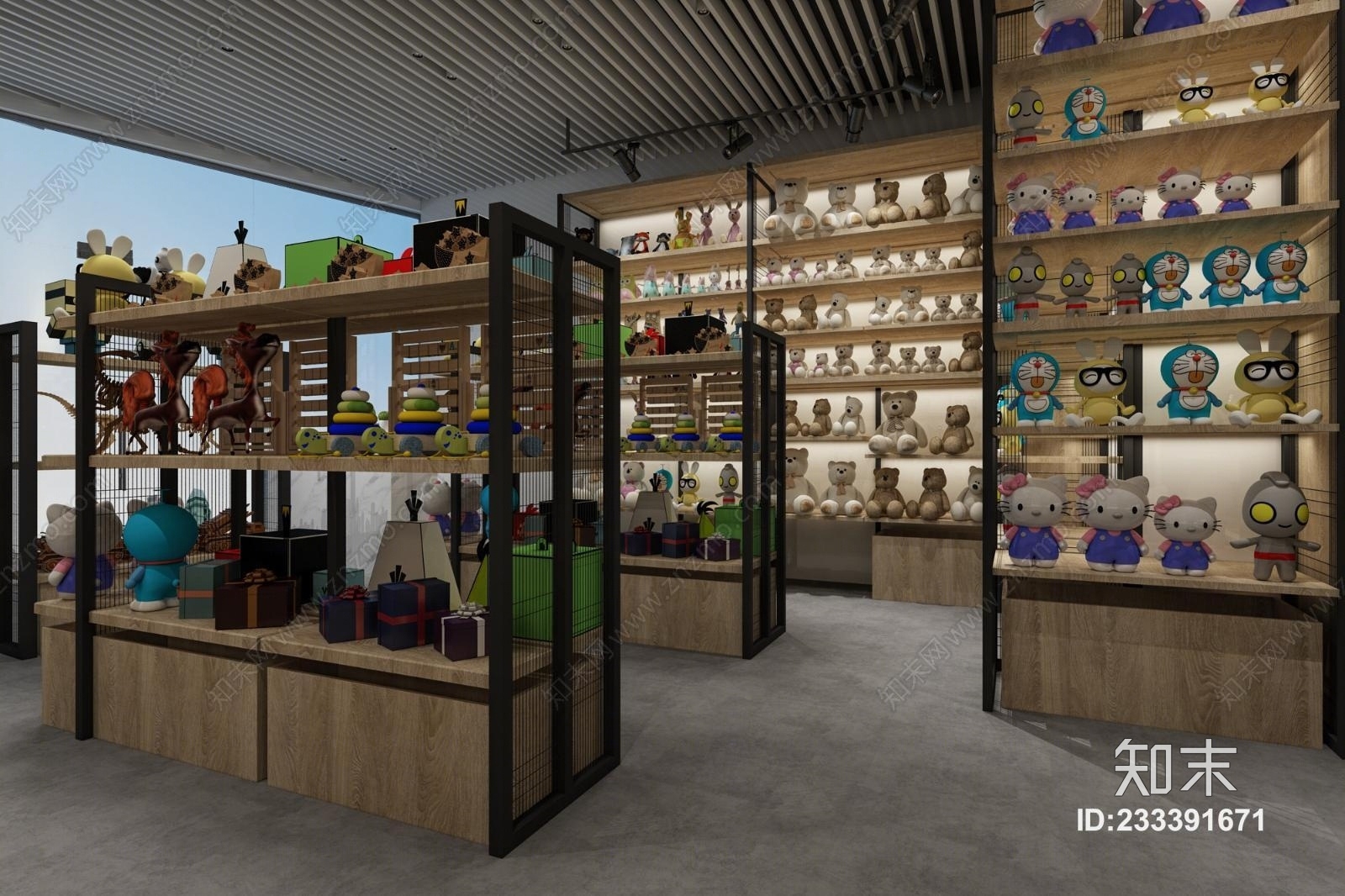 工业风玩具店3D模型下载【ID:233391671】