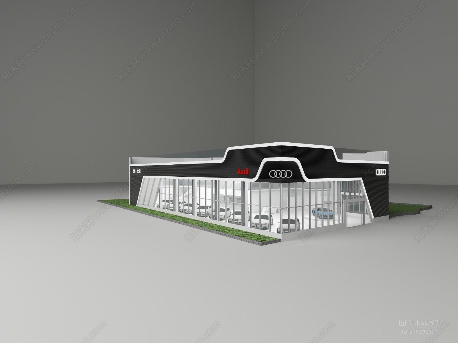 汽车展厅SU模型下载【ID:230292573】
