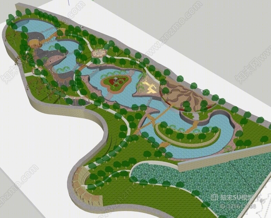 景观规划广场公园设计绿化现代艺术会所圣诞袜SU模型下载【ID:328613158】