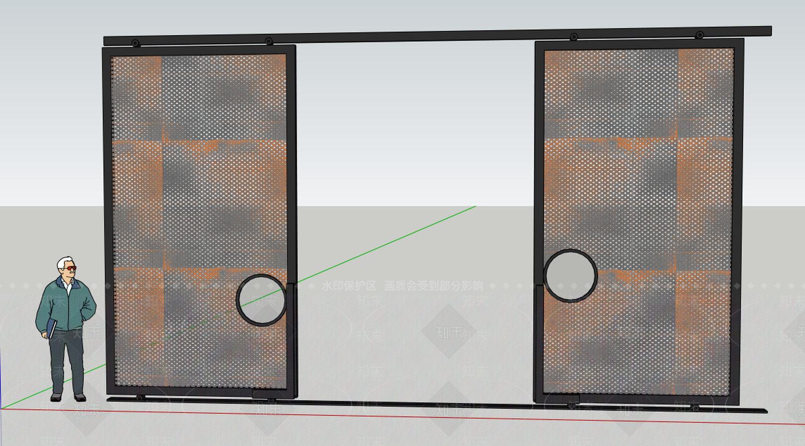 现代大铁门SU模型下载【ID:833226072】