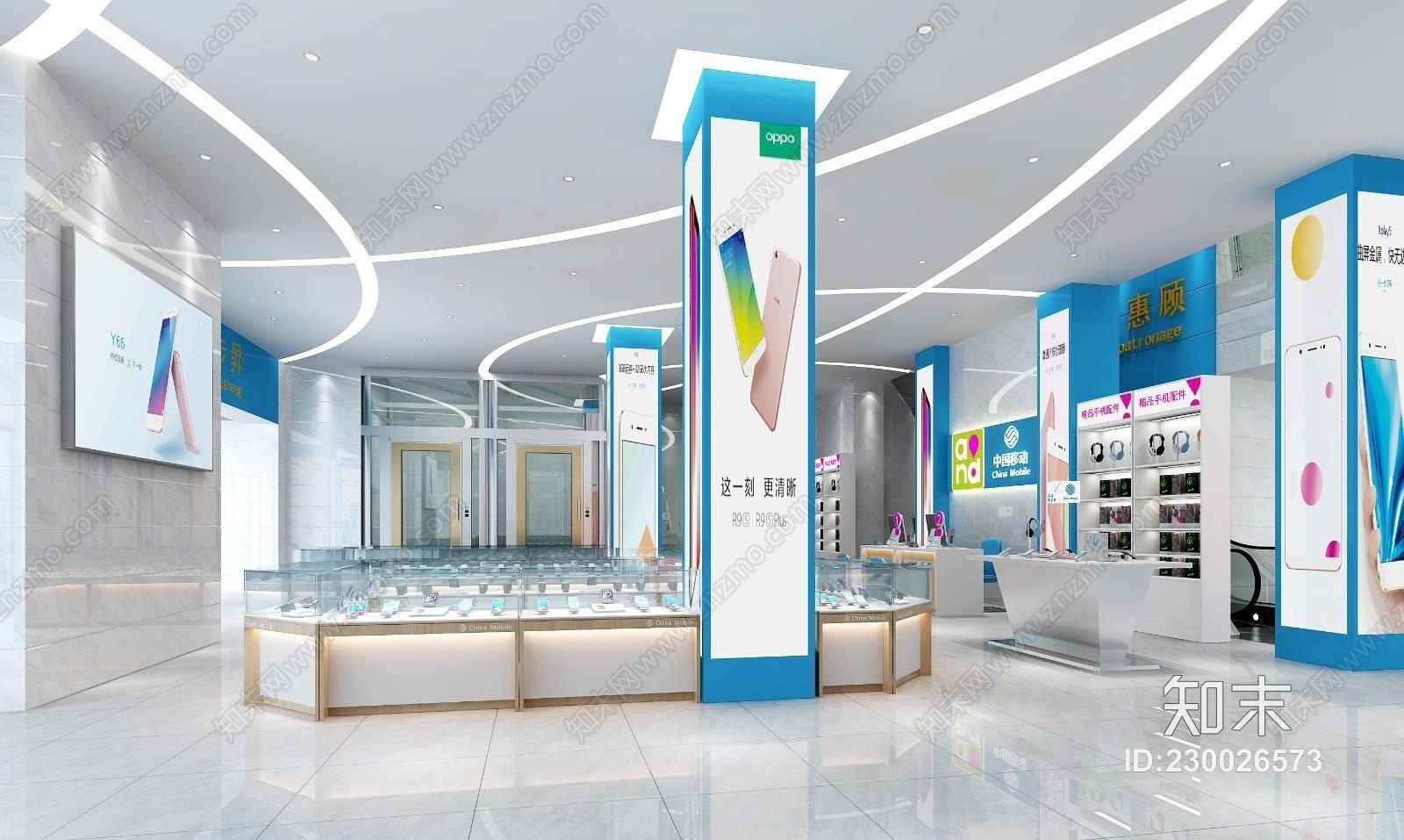 现代移动卖场移动手机专卖店3D模型下载【ID:230026573】