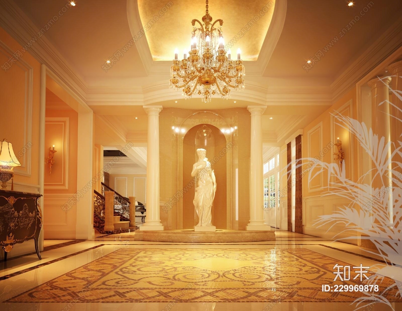 其它过道玄关吊灯楼梯3D模型下载【ID:229969878】