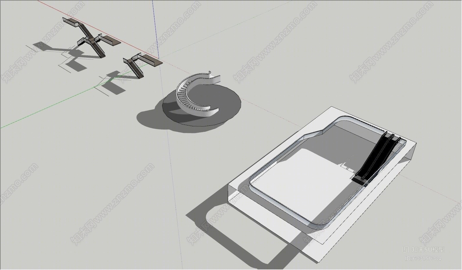 楼梯SU模型下载【ID:633150384】
