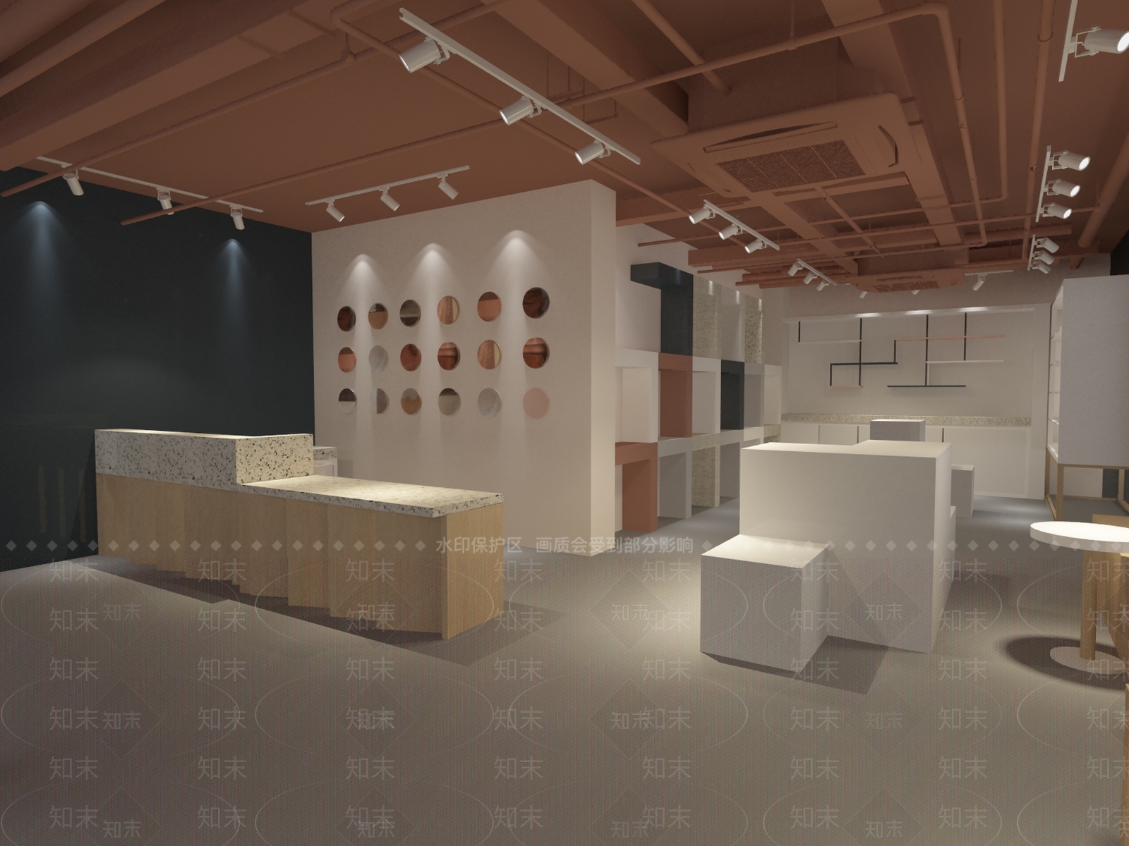 现代商场展厅灯光全景模型3D模型下载【ID:632684572】