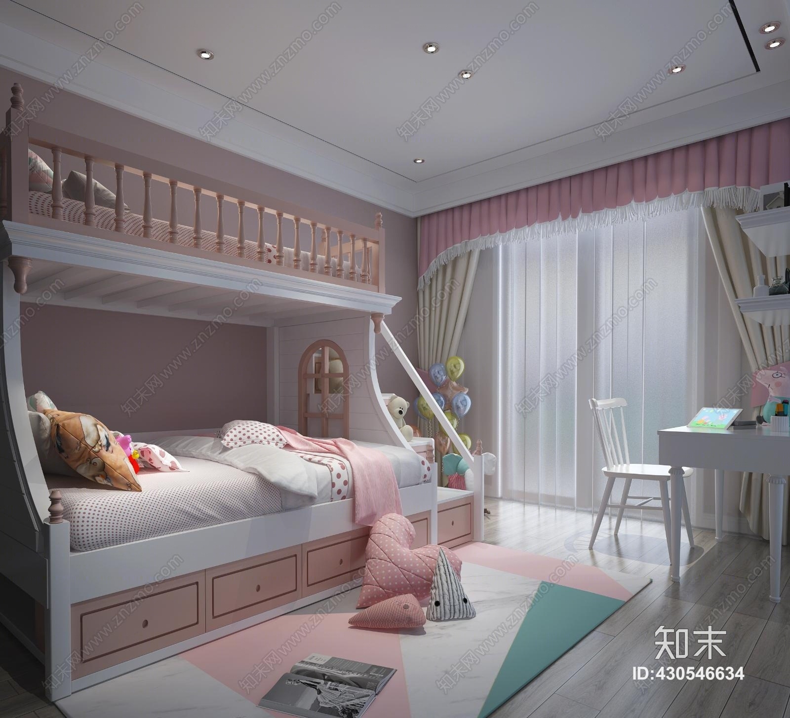 现代女儿房3D模型下载【ID:430546634】