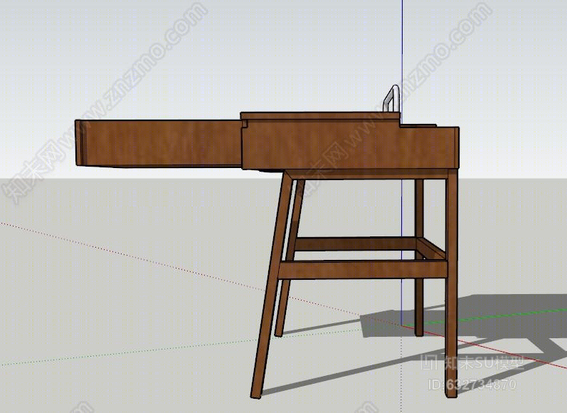 帶抽屜電腦桌桌子3d模型下載【id:632734870】