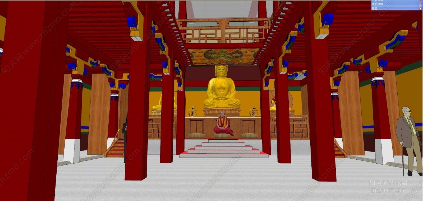香格里拉藏传佛教寺庙SU模型下载【ID:230673595】