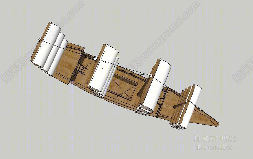 唐代商船模型帆船SU模型下载【ID:932679719】