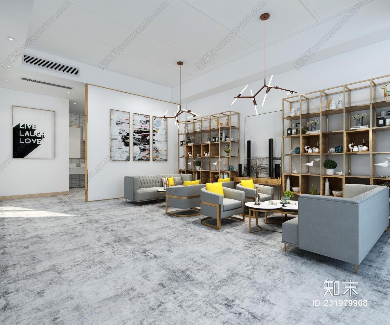 现代西餐厅3D模型下载【ID:231979908】
