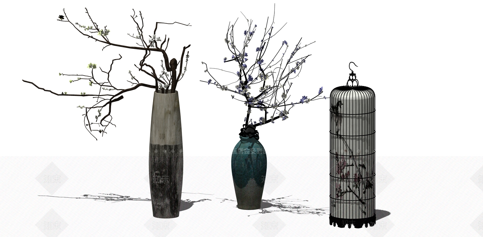 新中式鸟笼装饰SU模型下载【ID:133106577】