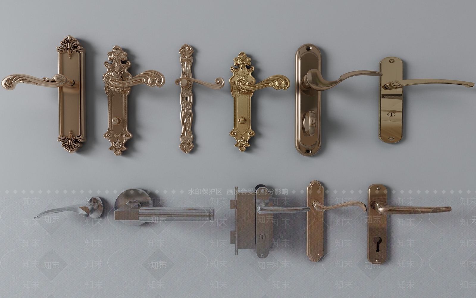 现代门把手拉手3D模型下载【ID:135271393】