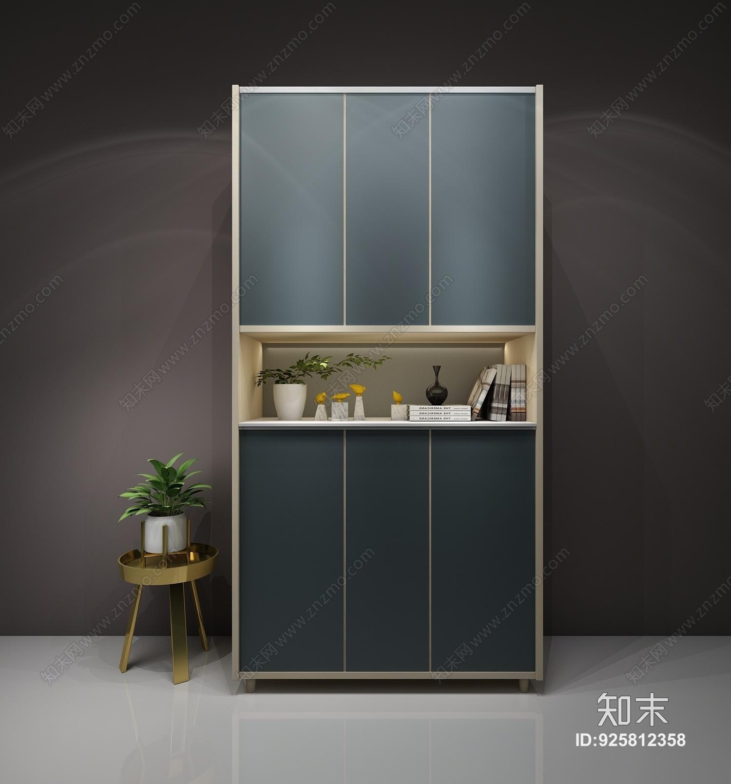 意式鞋柜装饰品边花盆3D模型下载【ID:925812358】