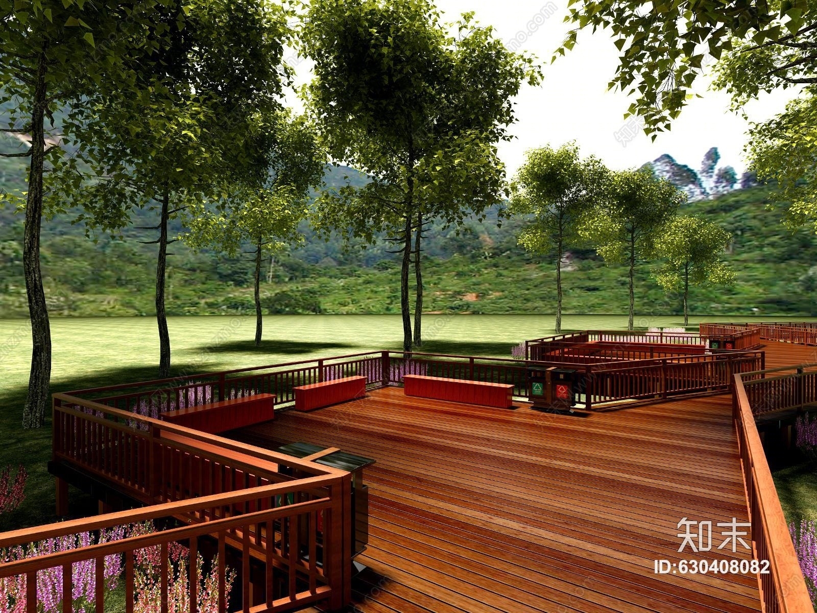 其它户外外景植物公园走廊3D模型下载【ID:630408082】