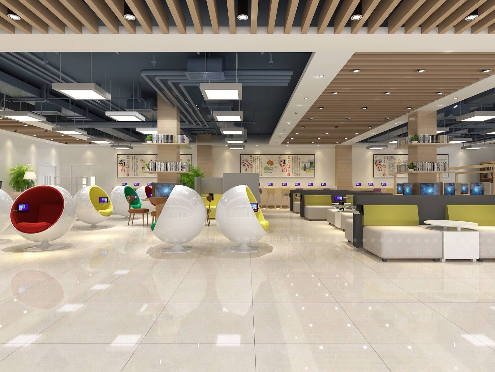 现代图书馆3D模型下载【ID:832245200】