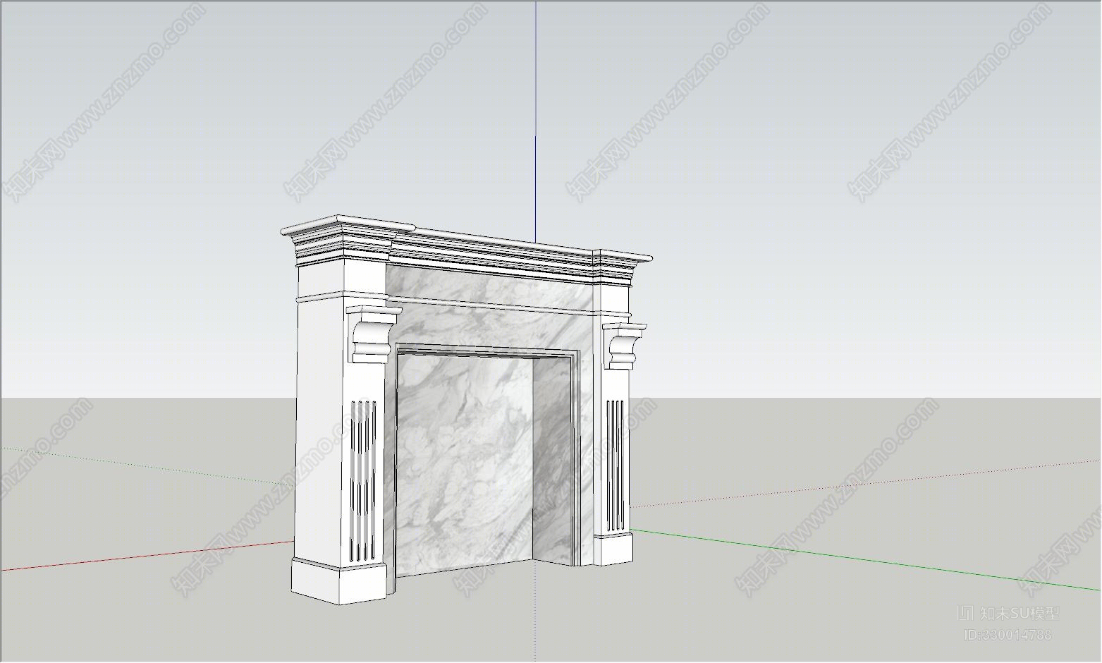 大理石罗马柱SU模型下载【ID:330014788】