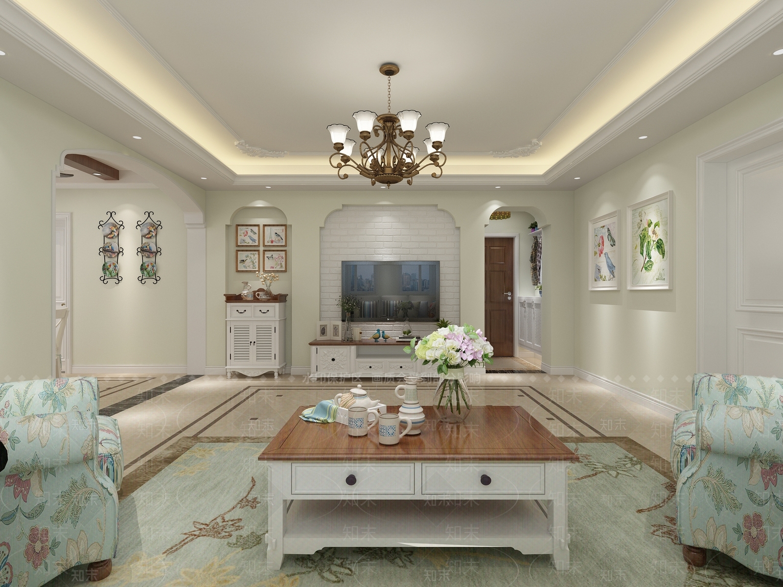 田园客厅3D模型下载【ID:733569902】