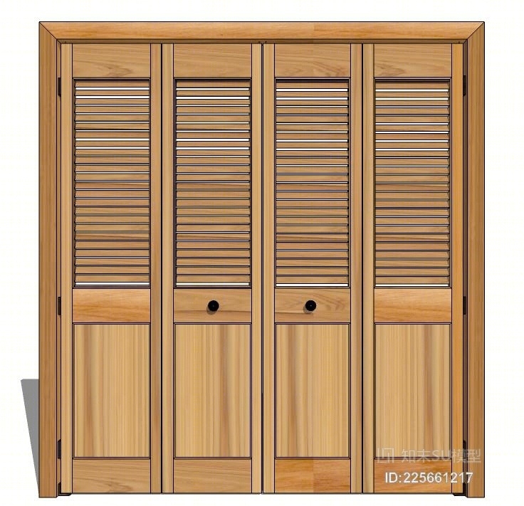 欧式现代推拉门SU模型下载【ID:225661217】