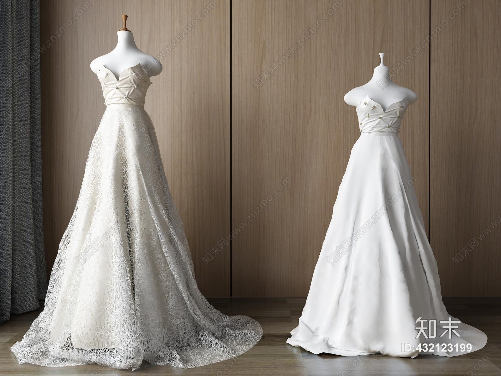 现代展示服装3D模型下载【ID:432123199】