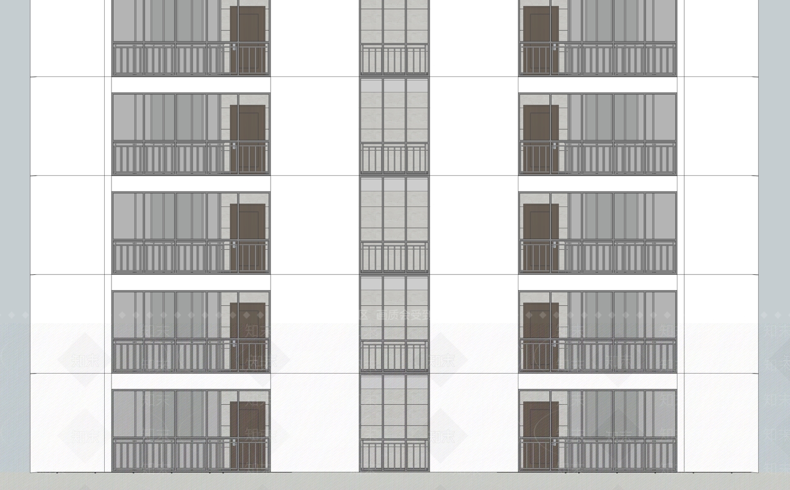 现代电梯前室SU模型下载【ID:432174194】