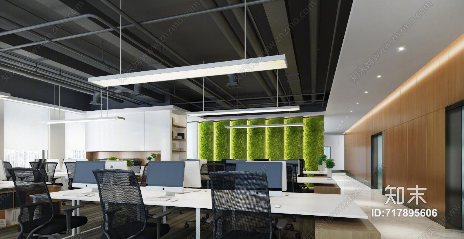 现代办公室前台接待3D模型下载【ID:717895606】
