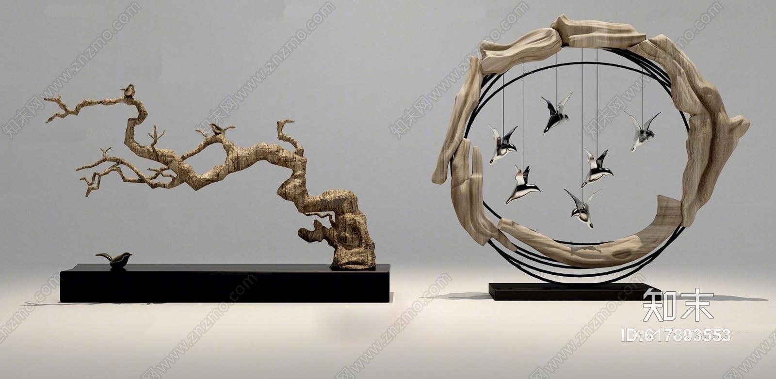 新中式根雕摆件饰品3D模型下载【ID:617893553】