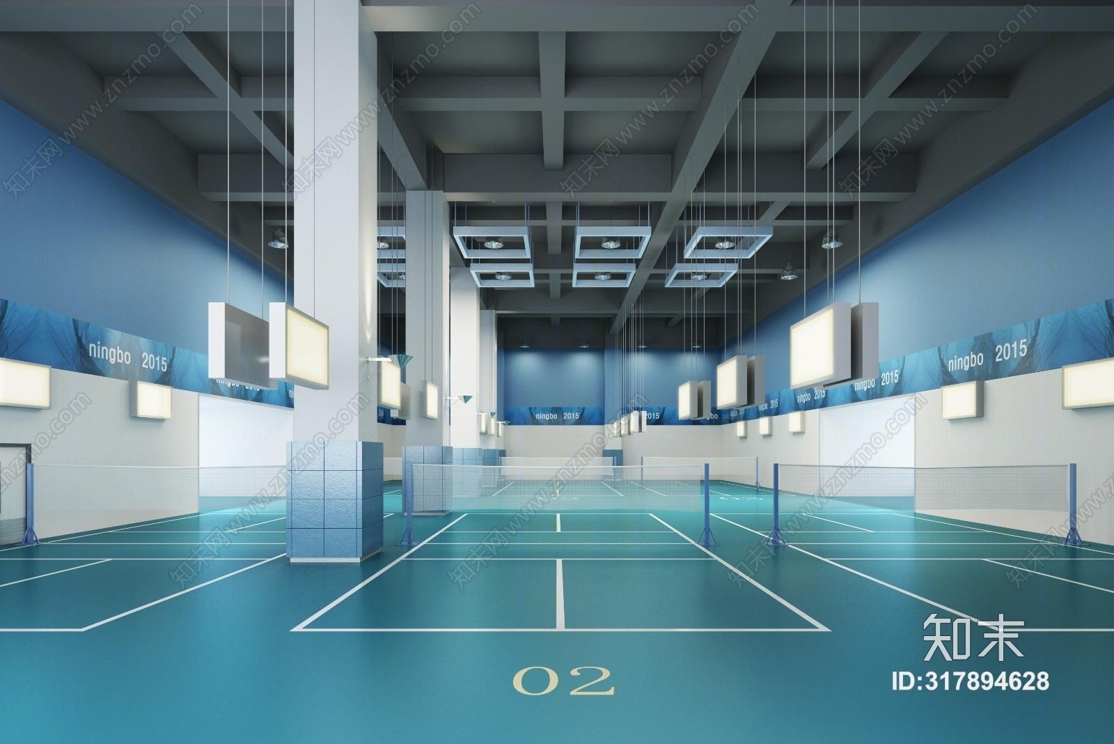 现代网球场3D模型下载【ID:317894628】
