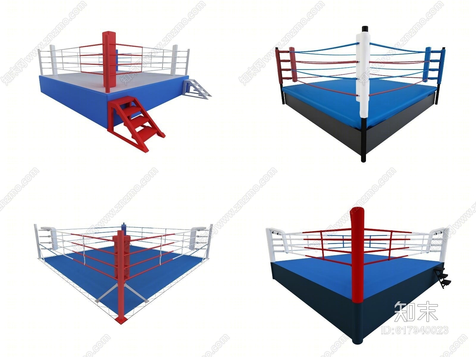 现代拳击台组合3D模型下载【ID:617940023】