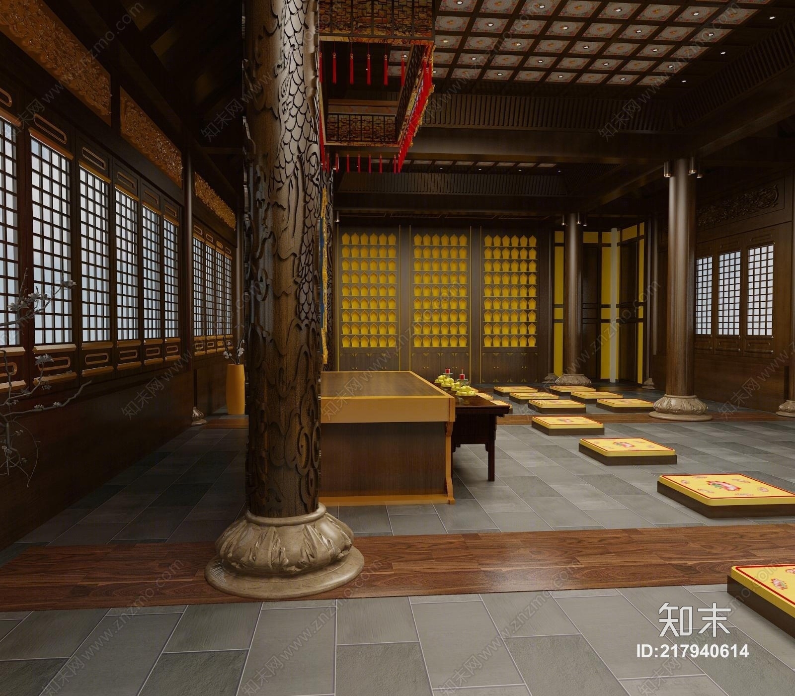 中式寺庙3D模型下载【ID:217940614】